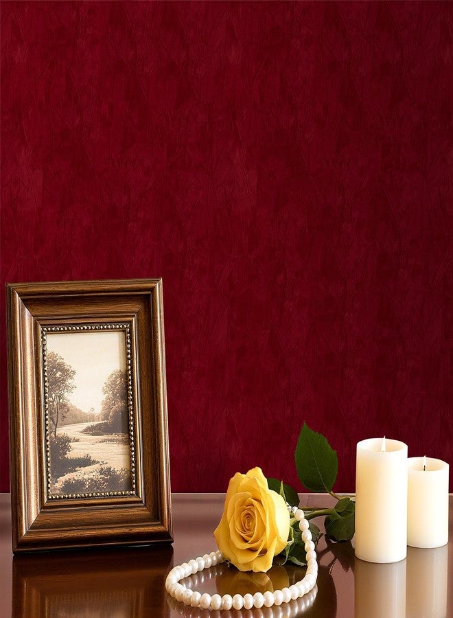 HelloWall Garnet Velvet Wallpaper Peel and Stick Fabric Felt Wallpaper Wrinkled Textured Self Adhesive Dark Red Velvet Flocking Liner Felt Sheets Contact Paper for Jewelry Drawers Cabinets 17.7"x80" - Image 5